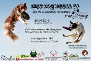 Flyer DDD#4 2019 Crazy Dogs Bregenz (Vorarlberg) - Dogfrisbee Turnier