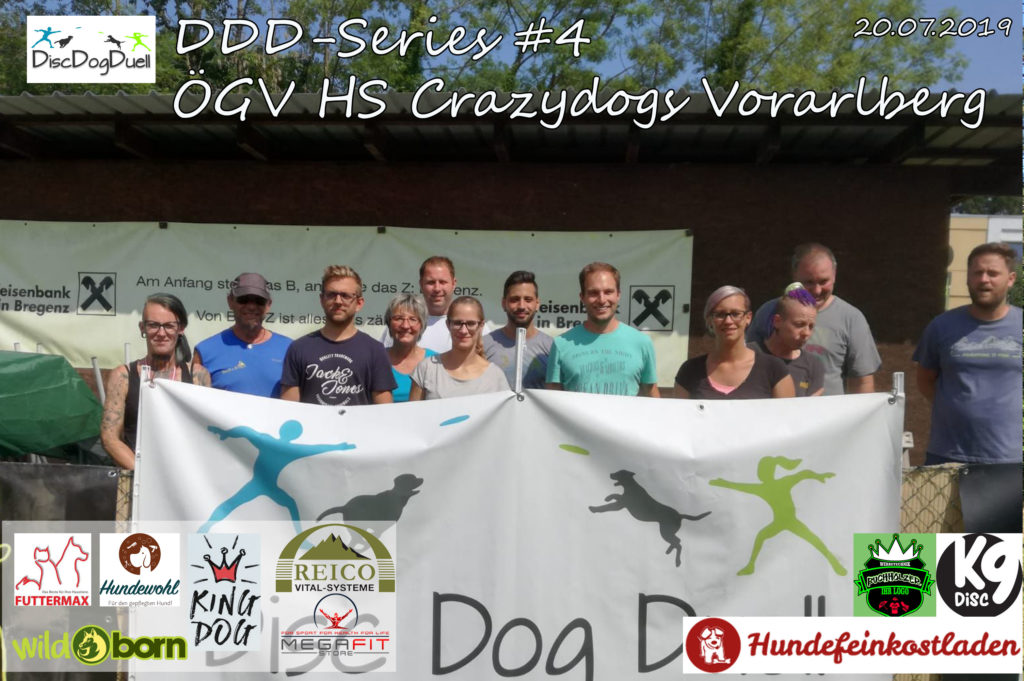 Gruppenfoto Dogfrisbee DDD-Series Turnier am 20.07.2019 am ÖGV HS Crazydogs, Bregenz, Vorarlberg